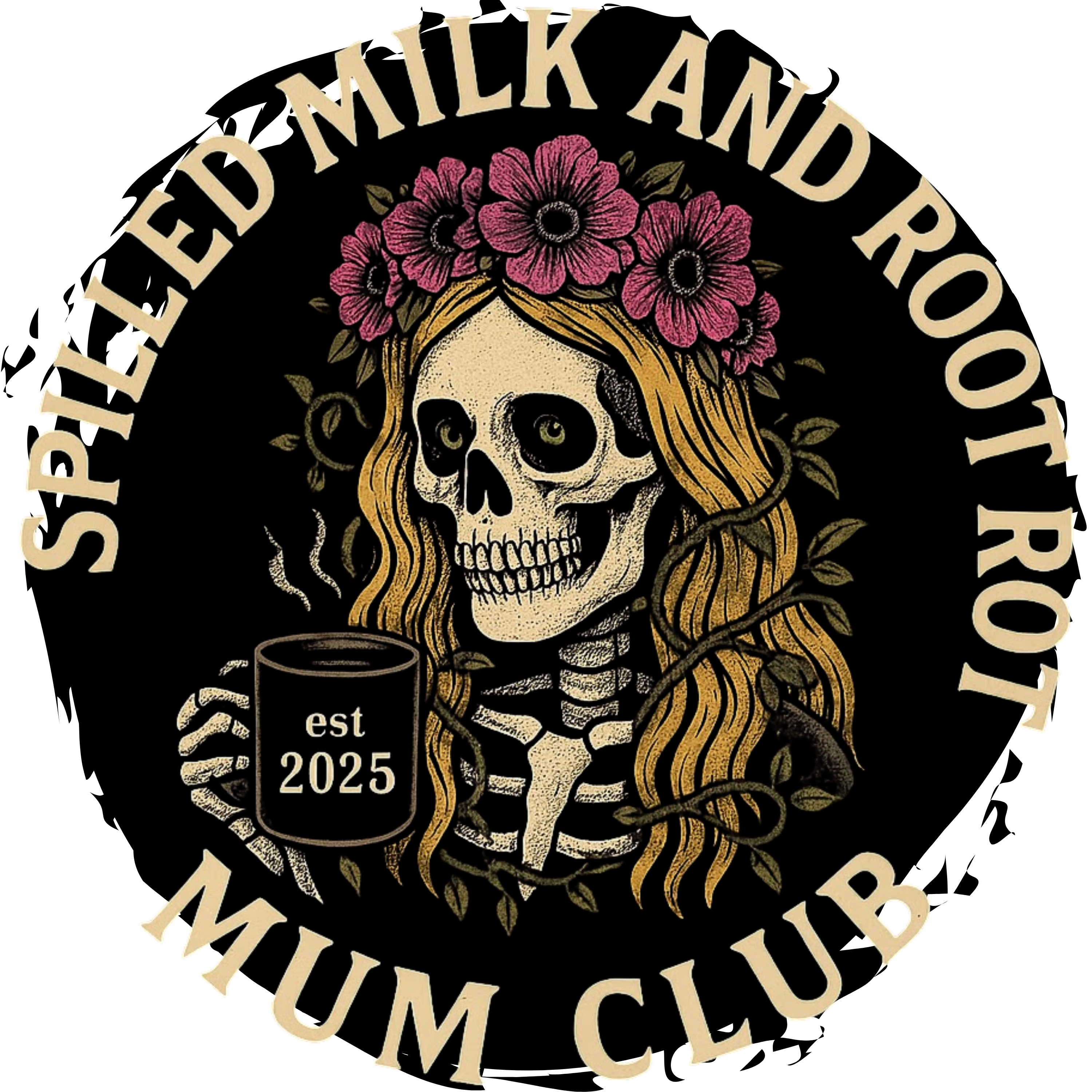 Dahlia, the Spilled Milk and Root Rot mascot